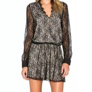Alice + Olivia Black Lace Deena Mini Dress $390